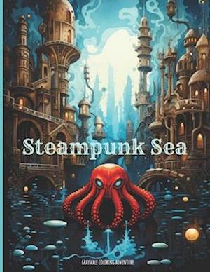 Coloring Book: Steampunk Seas: Grayscale Coloring Adventure