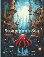 Coloring Book: Steampunk Seas: Grayscale Coloring Adventure 