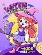 Witch Coloring Book for Kids 2-4: Features of Various Halloween Themed Illustrations 