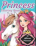 Princess Coloring Book: 40 princesses to color for kids ages 4-12 