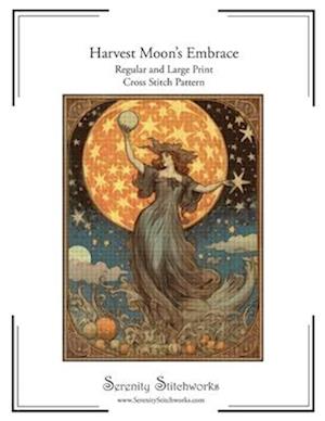 Harvest Moon's Embrace Cross Stitch Pattern: Regular and Large Print Cross Stitch Chart