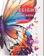 55 designs Coloring book for children 3-5 years amazing animals 