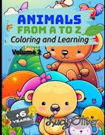 ANIMALS - FROM A TO Z - COLORING AND LEARNING!: Volume 2 