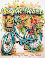 Bicycle Flower Adult Coloring Book