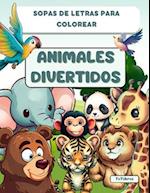 Animales Divertidos - Pinta y colorea sopas de letras