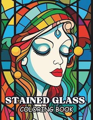 Stained Glass Coloring Book: Easy 51 Window Designs