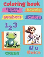 coloring book : geometric figures bowels numbers colors 