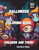 Halloween Coloring Book: Halloween Coloring Book for Children and Teens 