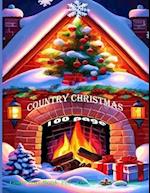 100 page country christmas coloring book for adult and seniors