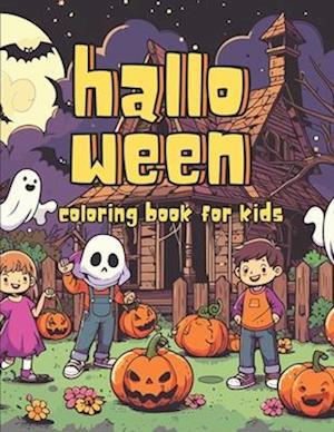 Halloween Coloring Book For Kids: Spooky Halloween Coloring Book For KIds Ages 4-12