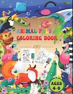 Animal Pals Coloring Book: Cute Animal Coloring Book For Kids Ages 4-8 