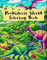 Prehistoric World Coloring Book: Dinosaur Adventures and Ancient Landscapes to Color and Explore 