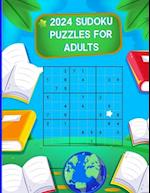 2024 Sudoku Puzzles For Adults: New Year Sudoku Activity Book For Adults 