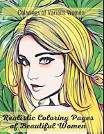 realistic coloring pages of beautiful women: Add Colors to Pretty Female Faces 