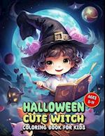 Halloween Cute Witch Coloring Book for Kids: A Halloween Artistic Odyssey for Children 