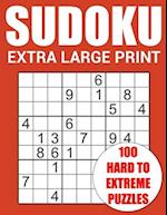 Extra Large Print Sudoku - 100 Hard to Extreme Puzzles: Challenging Puzzle Book for Adults, Seniors and Teens - Only One Per Page with Answers 