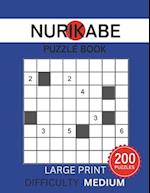 Nurikabe Puzzle Book: 200 Large Print Brain Games For A Rainy Day 