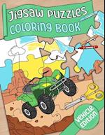 Jigsaw Puzzles Coloring Book: Vehicle edition 