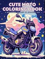 Cute Moto Coloring Book: A Whimsical Journey of Colorful Fun: 50 Adorable Illustrations with Inspiring Quotes 