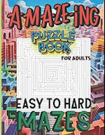 Maze Puzzle Book For Adults Easy to Hard Mazes: A Challenge You Won't Want to Put Down 