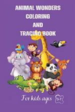 Animal wonders coloring and tracing book