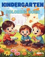 Kindergarten Coloring Book: Bilingual English/Spanish 