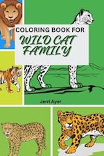 COLORING BOOK FOR WILD CAT FAMILY 