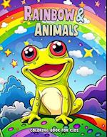 Rainbow and Animals Coloring Book for Kids: Adventures in a Rainbow Zoology 