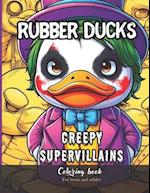 Rubber Ducks Creepy Supervillains Coloring Book for Teens and Adults