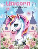 Unicorn Coloring Book: Adorable Coloring Pages for Girls / Easy and Simple Designs with Unicorns & Beautiful Floral Accents 