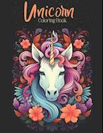 Unicorn Coloring Book: Beautiful Mandala Design Coloring Pages / Unicorns with floral backgrounds & Flowing Manes / Easy and Simple Designs for Stre