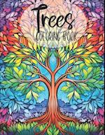 Trees Coloring Book: Beautiful Mandala Tree of Life Design Coloring Pages / Easy and Simple Designs for Stress Relief & Relaxation / 8.5x11 100 pages