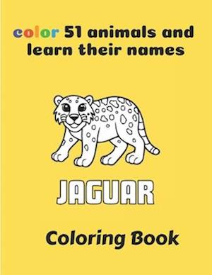 color 51 animals and learn their names coloring book