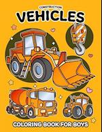 Construction Vehicles Coloring Book for Boys