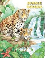 Jungle Colors: Jungle Animal Scenes Coloring Book 