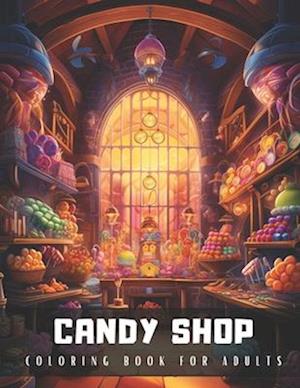 Candy Shop Coloring Book for Adults