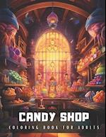 Candy Shop Coloring Book for Adults