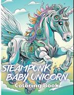 Steampunk Baby Unicorn Coloring Book for Adults