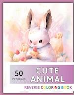 Cute Animal Reverse Coloring Book