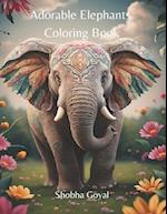 Adorable Elephants Coloring Book 