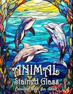 Animal Stained Glass Coloring Book for Adults