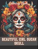 Beautiful Girl Sugar Skull Coloring Book for Adults