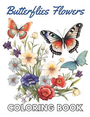 Butterflies and Flowers Coloring Book: 100+ Unique and Beautiful Designs