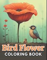 Bird and Flower Coloring Book for Adult