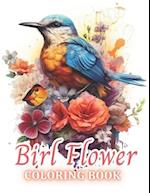 Bird and Flower Coloring Book for Adult