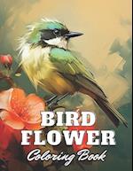 Bird and Flower Coloring Book for Adult