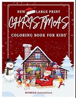 NEW LARGE PRINT CHRISTMAS COLORING BOOK FOR KIDS 