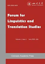 Forum for Linguistics and Translation Studies Issue I 