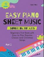 Easy Piano Sheet Music Songbook for Kids