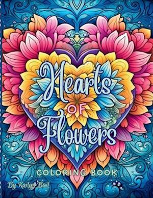 Hearts of Flowers Coloring Book